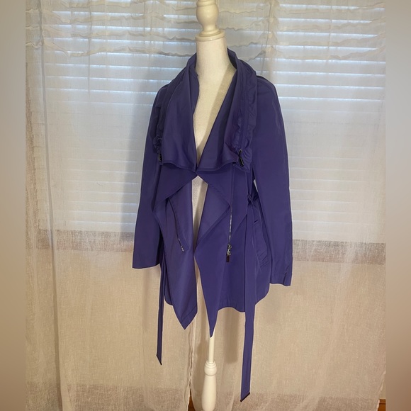 ETCETERA Jacket Coat Like NEW! Size 10 Stylish Versatile Collar, Belted, Violet - Picture 7 of 12